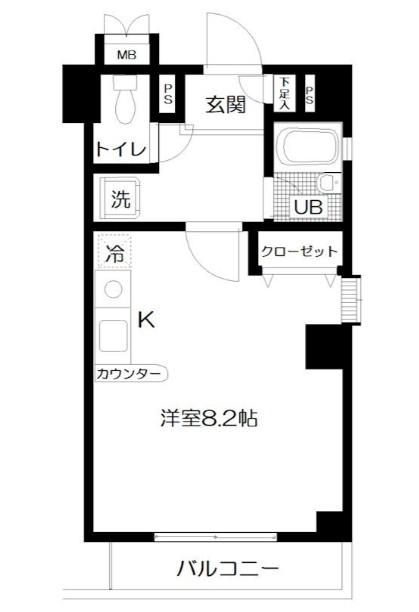 クラウディア錦 弐番館(ワンルーム/2階)の間取り写真