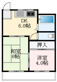 マンションポール(2DK/2階)の間取り写真