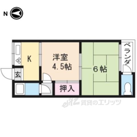 俣野マンション(2K/2階)の間取り写真