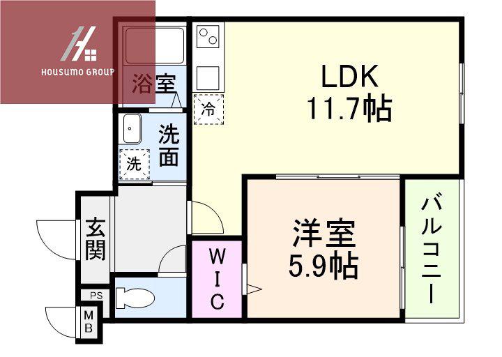 ヴェルメゾン南郷(1LDK/3階)の間取り写真