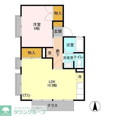 笠原ハイツA(1LDK/1階)の間取り写真