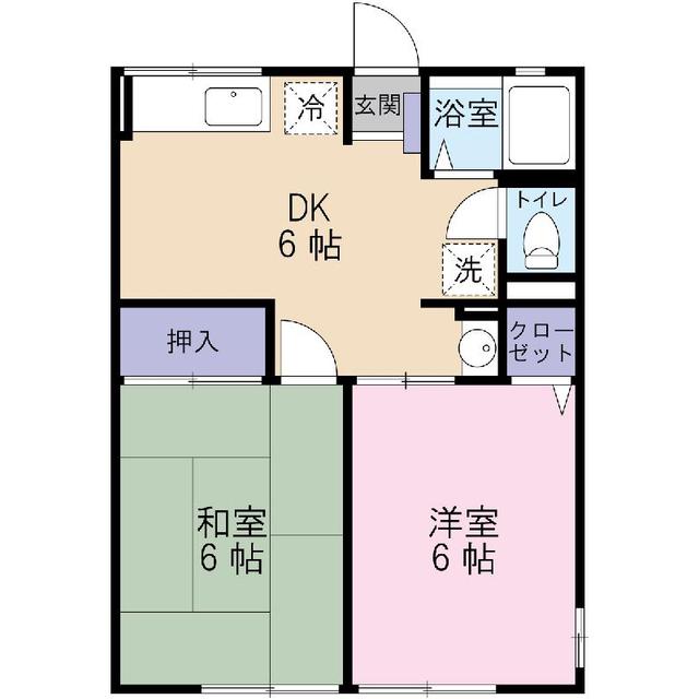 伊豆箱根鉄道駿豆線 伊豆仁田駅 徒歩20分 2階建 築29年(2DK/2階)の間取り写真