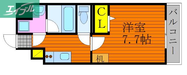 グランヒルズ西古松(1K/10階)の間取り写真