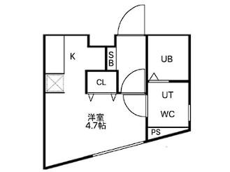 LUDENS上井草 A(ワンルーム/3階)の間取り写真