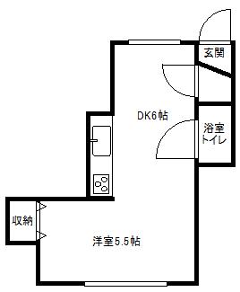 おおきビル(1DK/4階)の間取り写真