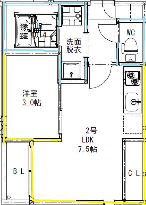 G-SMART COMODO(1LDK/1階)の間取り写真