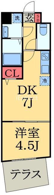 GRAND CHARIOT(1DK/1階)の間取り写真
