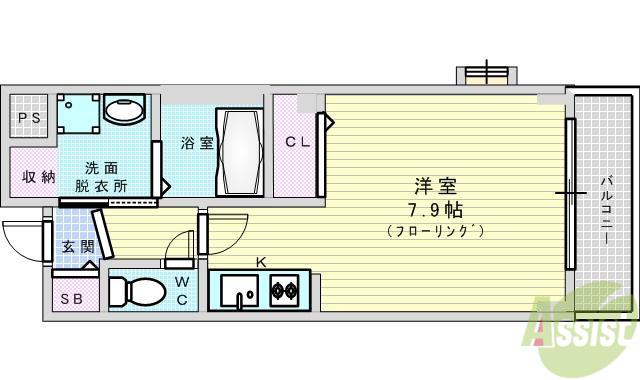 T・コート21(1K/1階)の間取り写真
