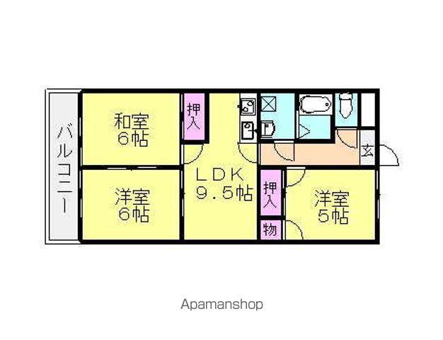 サンモール西鳥(3LDK/3階)の間取り写真