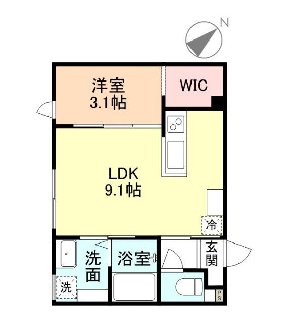 REPOT(1LDK/2階)の間取り写真