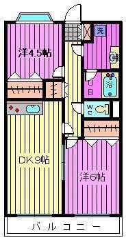 フラッツ蔵壱番館(2LDK/3階)の間取り写真