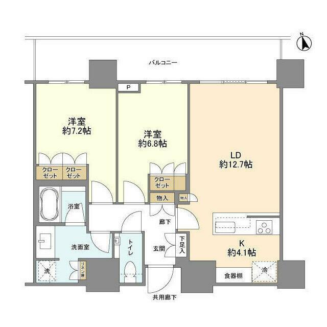 ブランズ渋谷桜丘(2LDK/21階)の間取り写真