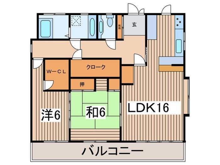 クレッセント上星川(2LDK/2階)の間取り写真