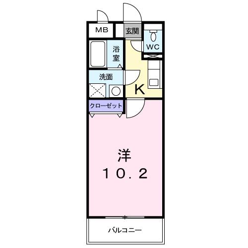 HYコート宮脇(1K/3階)の間取り写真