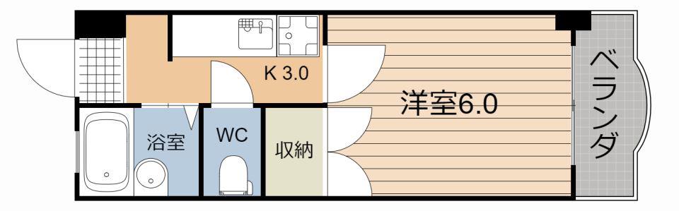 ヨーロピア高麗(1K/8階)の間取り写真