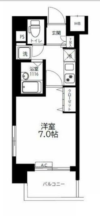 エクセリア横浜(1K/5階)の間取り写真