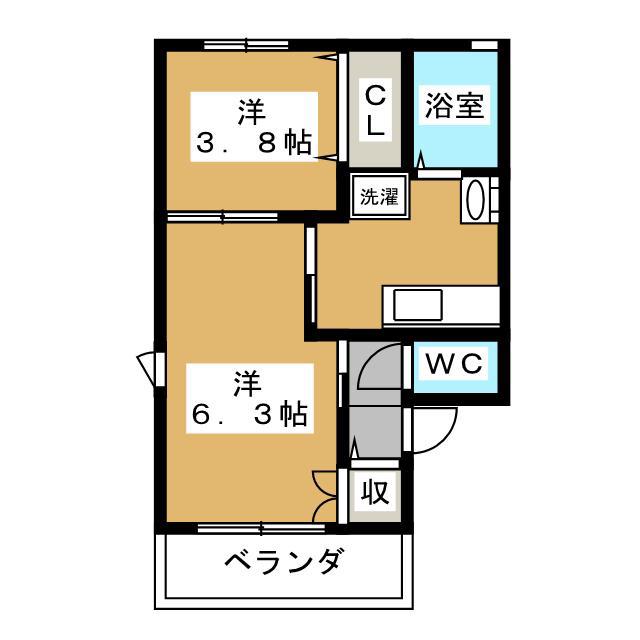 YOKOHAMA EASE(2K/2階)の間取り写真