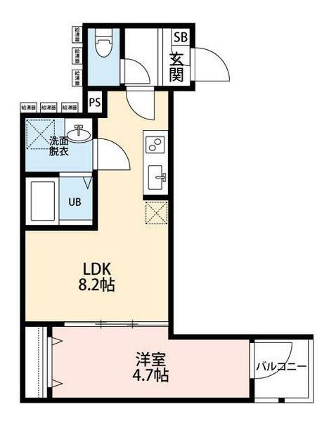 CAREZZA足立入谷(1LDK/1階)の間取り写真