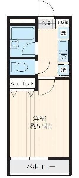 エスディーケーハウス(1K/2階)の間取り写真