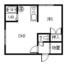 コートハウス愛宕B棟(1DK/1階)の間取り写真