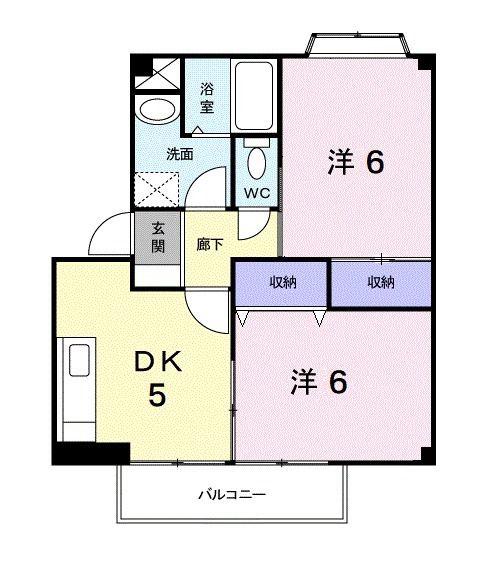 サンハイツ(2DK/1階)の間取り写真