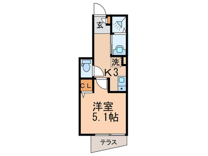 CELESTE(1K/1階)の間取り写真