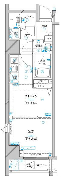 LEA横濱ミッドスクエア(1DK/3階)の間取り写真