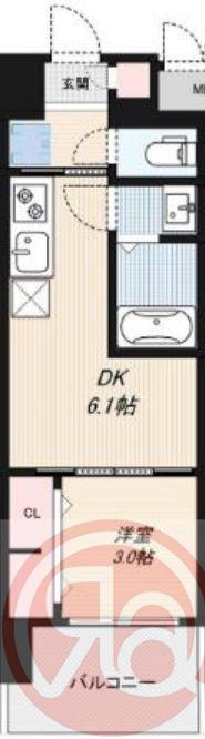 DIMORA難波(1DK/5階)の間取り写真