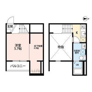 IRIS GARDEN (ワンルーム/1階)の間取り写真