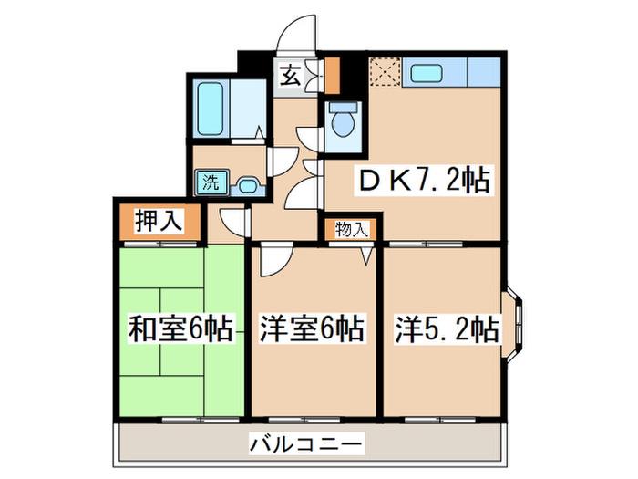 メゾン・フリーダム(3DK/2階)の間取り写真