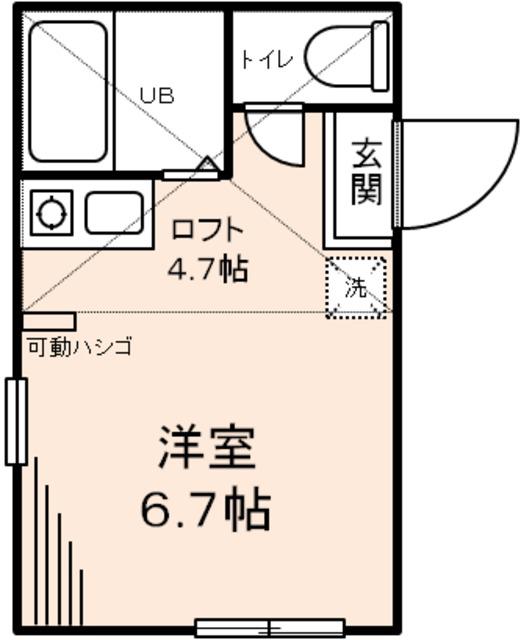東寺尾マスカルポーネ(ワンルーム/1階)の間取り写真