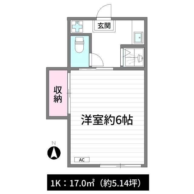 JR中央線 高円寺駅 徒歩16分 2階建 築47年(1K/2階)の間取り写真