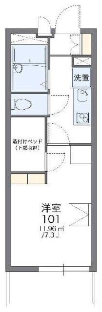 レオパレスやまもも(1K/1階)の間取り写真