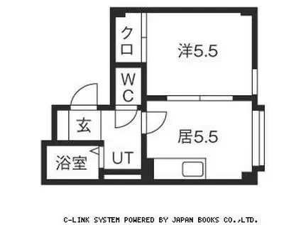 ハーベスト栄通(1DK/4階)の間取り写真