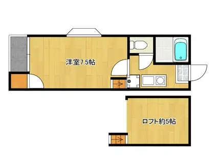 サジタリアス(1K/2階)の間取り写真