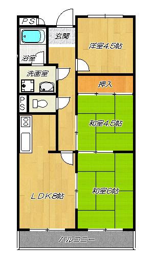 コンフォートステージⅡ(3LDK/2階)の間取り写真