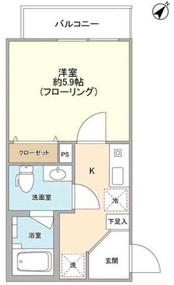 サンレイ市ヶ谷(1K/3階)の間取り写真