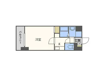 SWISS難波西(1K/6階)の間取り写真