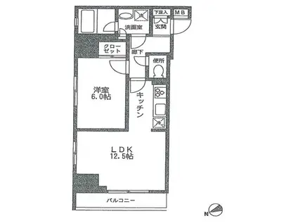 アイル銀座京橋壱番館(1LDK/11階)の間取り写真