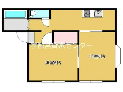 サンハイツ(2K/1階)の間取り写真