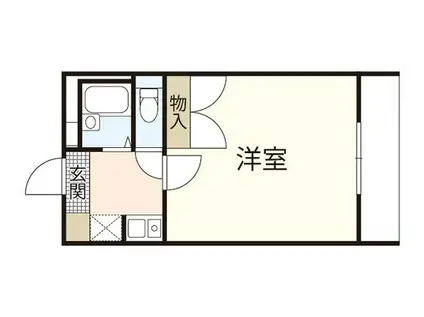 レオパレスレインボーII(1K/1階)の間取り写真