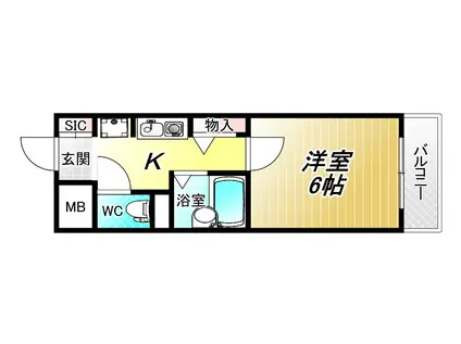 M・SUNRISE(1K/4階)の間取り写真