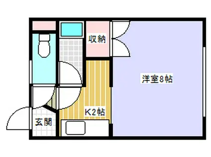 コーポ時計台A(1K/2階)の間取り写真