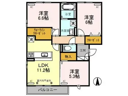 アストレイア(3LDK/3階)の間取り写真