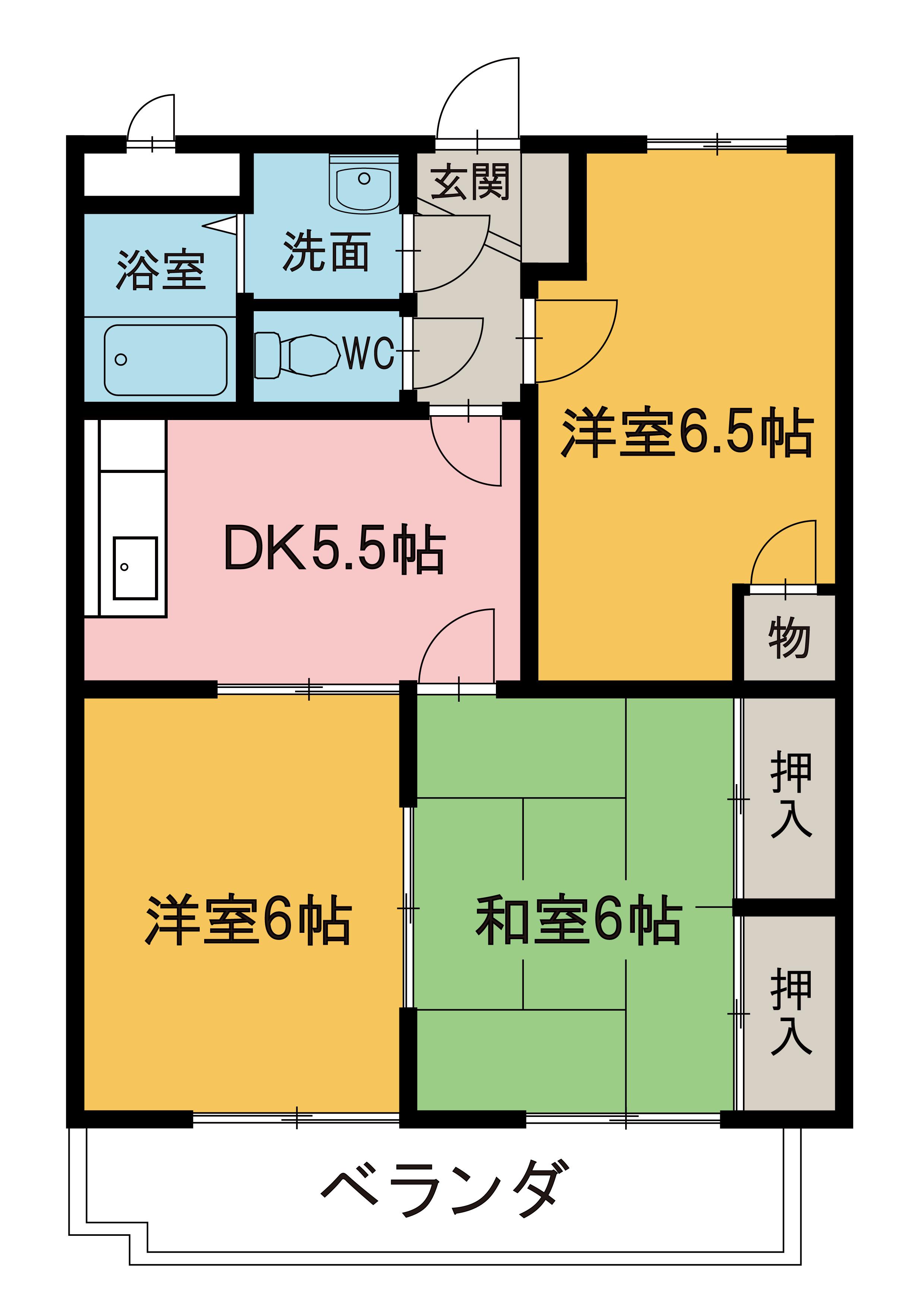 パークヒル竹内(3DK/3階)の間取り写真