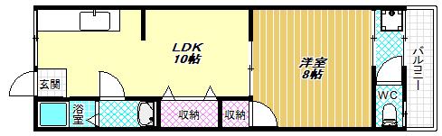 葵マンション(1LDK/1階)の間取り写真