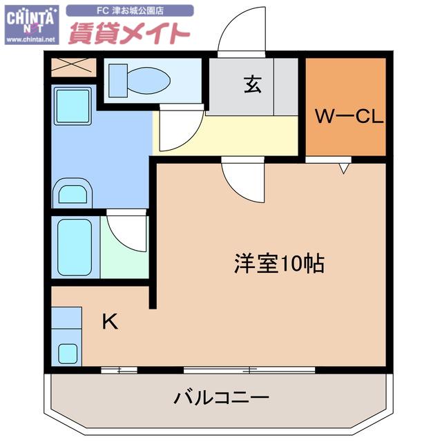 メゾントルヴェール(ワンルーム/1階)の間取り写真