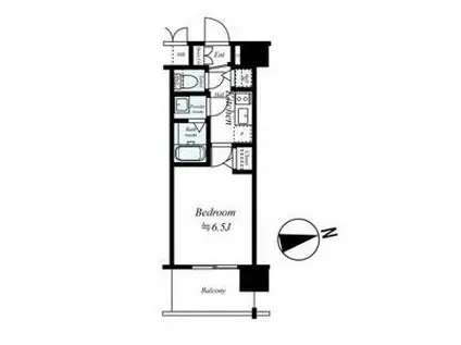 プレサンス四天王寺前夕陽ヶ丘アクティ(1K/5階)の間取り写真