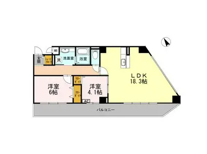 クレセントパル上之屋(2LDK/4階)の間取り写真