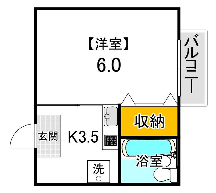 メゾンホワイト(ワンルーム/1階)の間取り写真